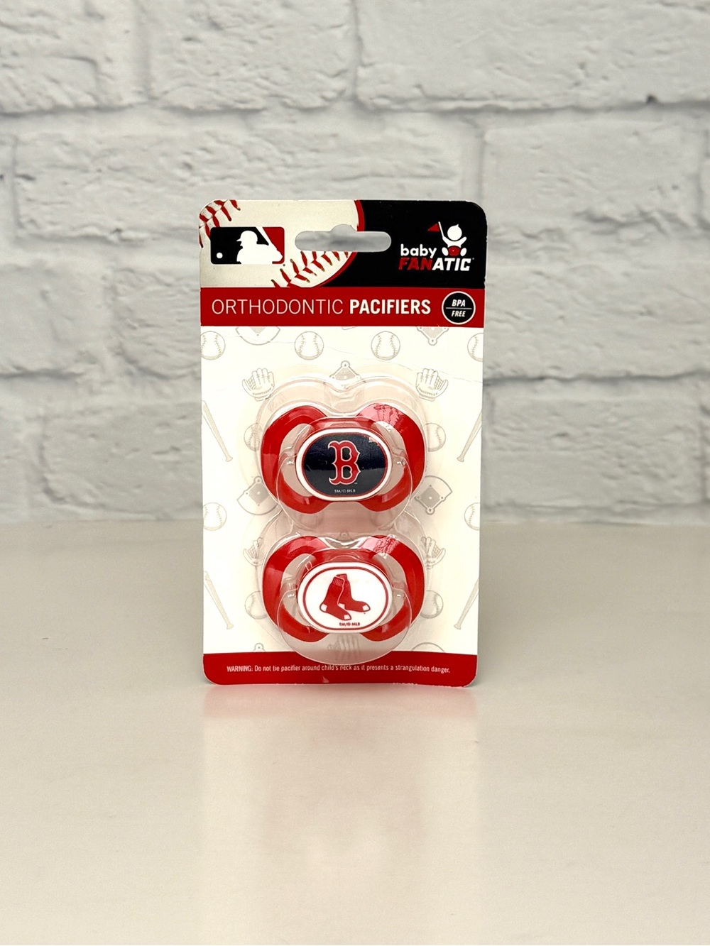 New BabyFanatic Orthodontic Pacifiers 2pk MLB Boston Red Sox